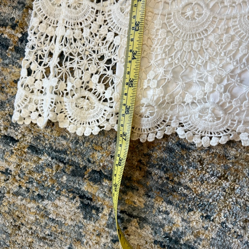 Ralph Lauren White Cotton Crochet Lace Short Sleeve Dress With Slip - Size M - Picture 10 of 12